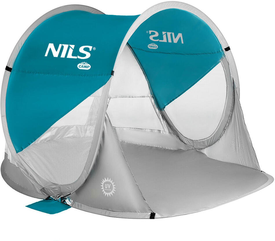 Samorozkládací plážový stan NILS Camp NC3142 modrozelený