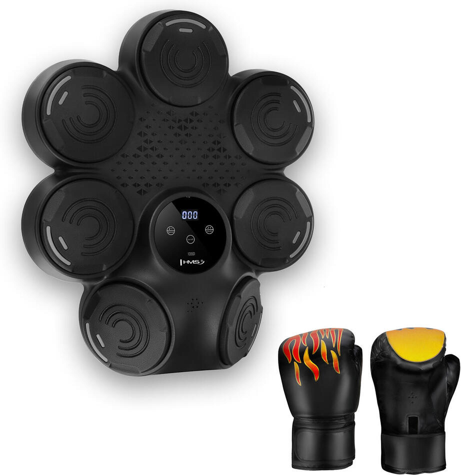 Elektronický boxerský terč HMS TB30 s LED, Bluetooth a rukavicemi (Music Boxing Machine)