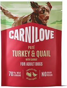 Carnilove Dog Pouch Paté Turkey&Quial+Carrot 300g