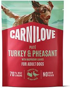 Carnilove Dog Pouch Paté Turkey&Pheas.+Rasp. 300g