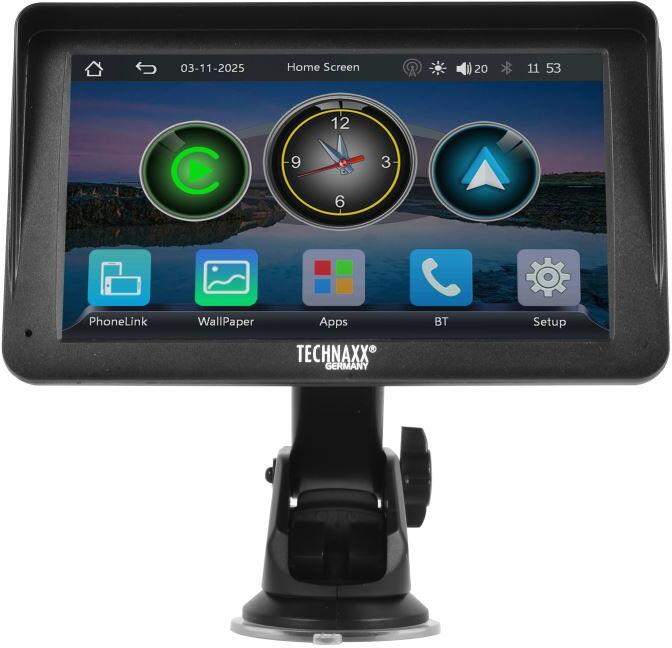 Technaxx DAB+ Car Play &amp; Android Auto Displej 7", bezdrátový, černá (TX-361) (5361)