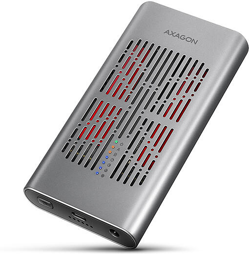 Axagon EEM2-20GD, USB-C 20Gbps externí box pro dva M.2 NVMe SSD s funkcí klonování