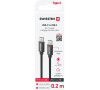 DATOVÝ KABEL SWISSTEN TEXTILE USB-C / USB-C 0.2 M ČERNÝ