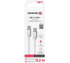 DATOVÝ KABEL SWISSTEN TEXTILE USB-C / USB-C 0.2 M STŘÍBRNÝ