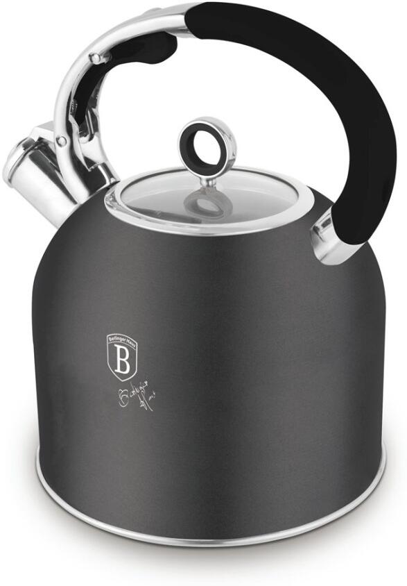 BERLINGERHAUS Konvice pískací se skleněným víkem 3 L Antracit Collection BH-8917