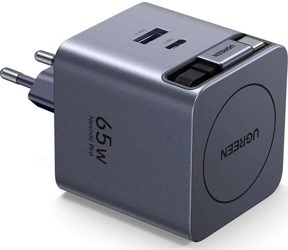 Nabíječka do sítě UGREEN 45W GaN USB-C/USB-A se zatahov