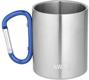 Kempingový hrnek NILS Camp NC17110 s karabinou 300ml modrý