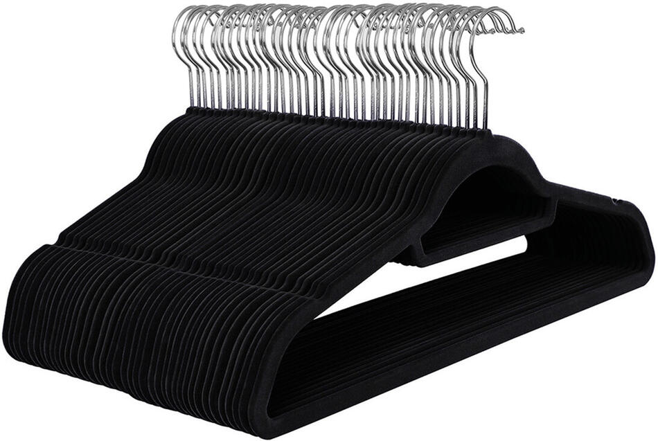Sametová ramínka, plast, černá, set 50 ks, ASR-E1050 BK Autronic