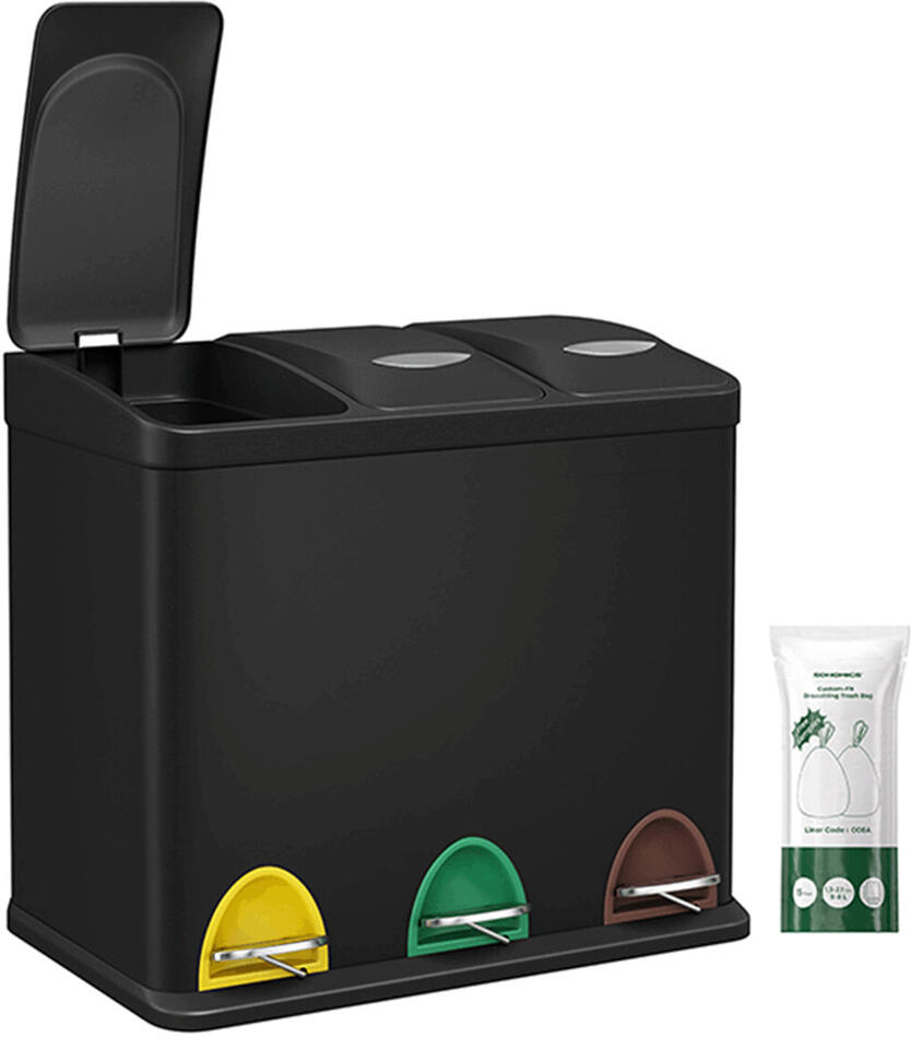 Koš na tříděný odpad, plast, černá, AUK-E1124 BK Autronic