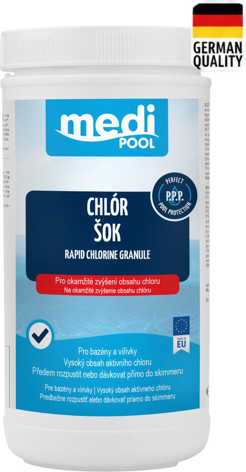 mediPOOL Rapid CHLÓR ŠOK - chlorový granulát 1,0 kg