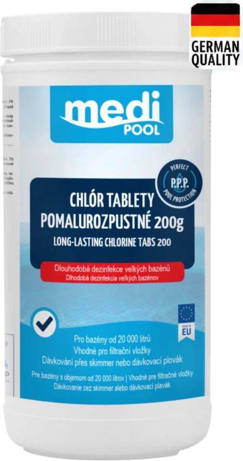 mediPOOL CHLÓR pomalurozpustné tablety 200g 1,0 kg