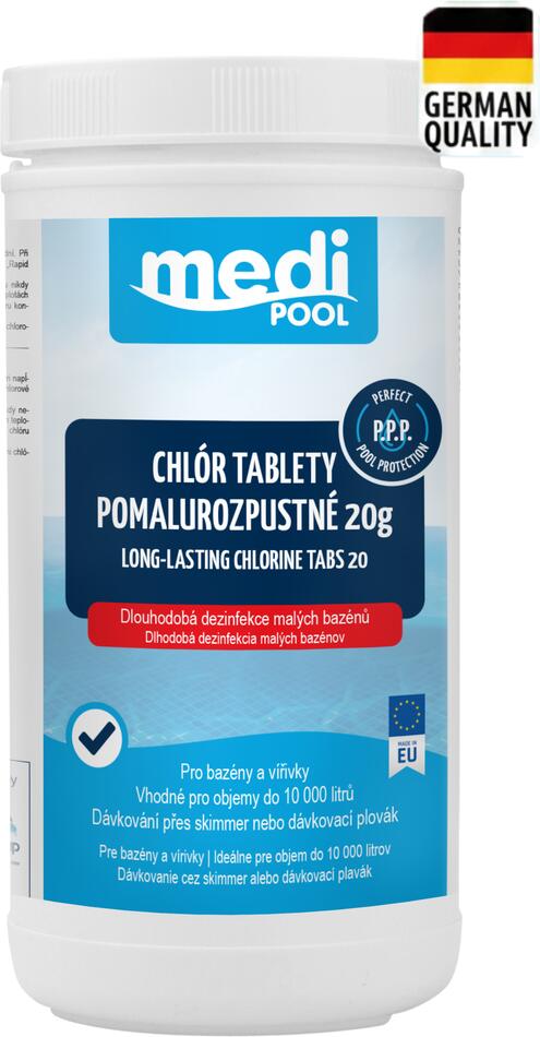 mediPOOL CHLÓR pomalurozpustné tablety 20g 1,0 kg