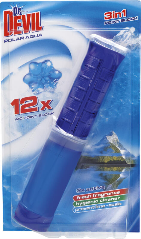 Dr. Devil 3v1 Point Block WC blok v tubě Polar Aqua, 75 ml