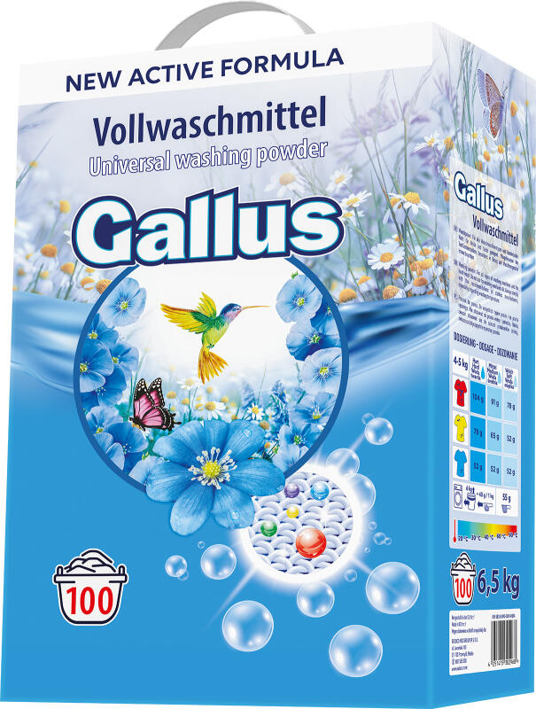 Gallus prací prášek Universal, 100 dávek, 6,5 kg