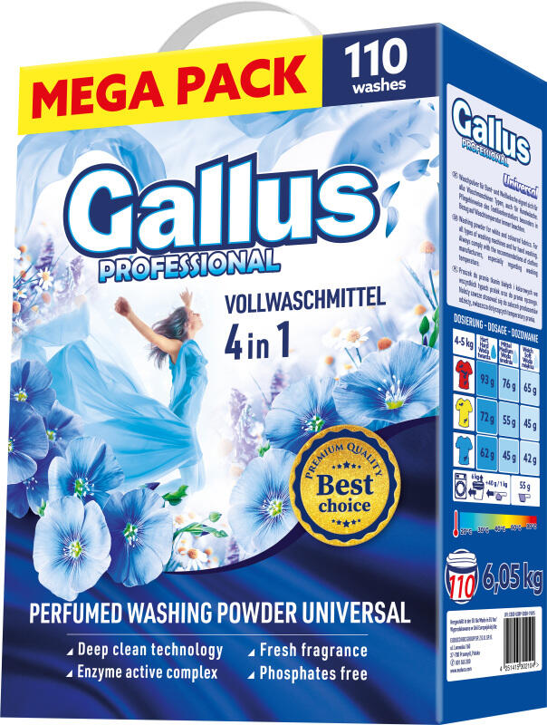 Gallus prací prášek Universal Box, 110 dávek, 6,05 kg
