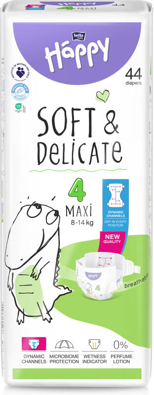 Bella Happy Maxi 4 dětské pleny jednorázové 8-14 kg, 44 ks