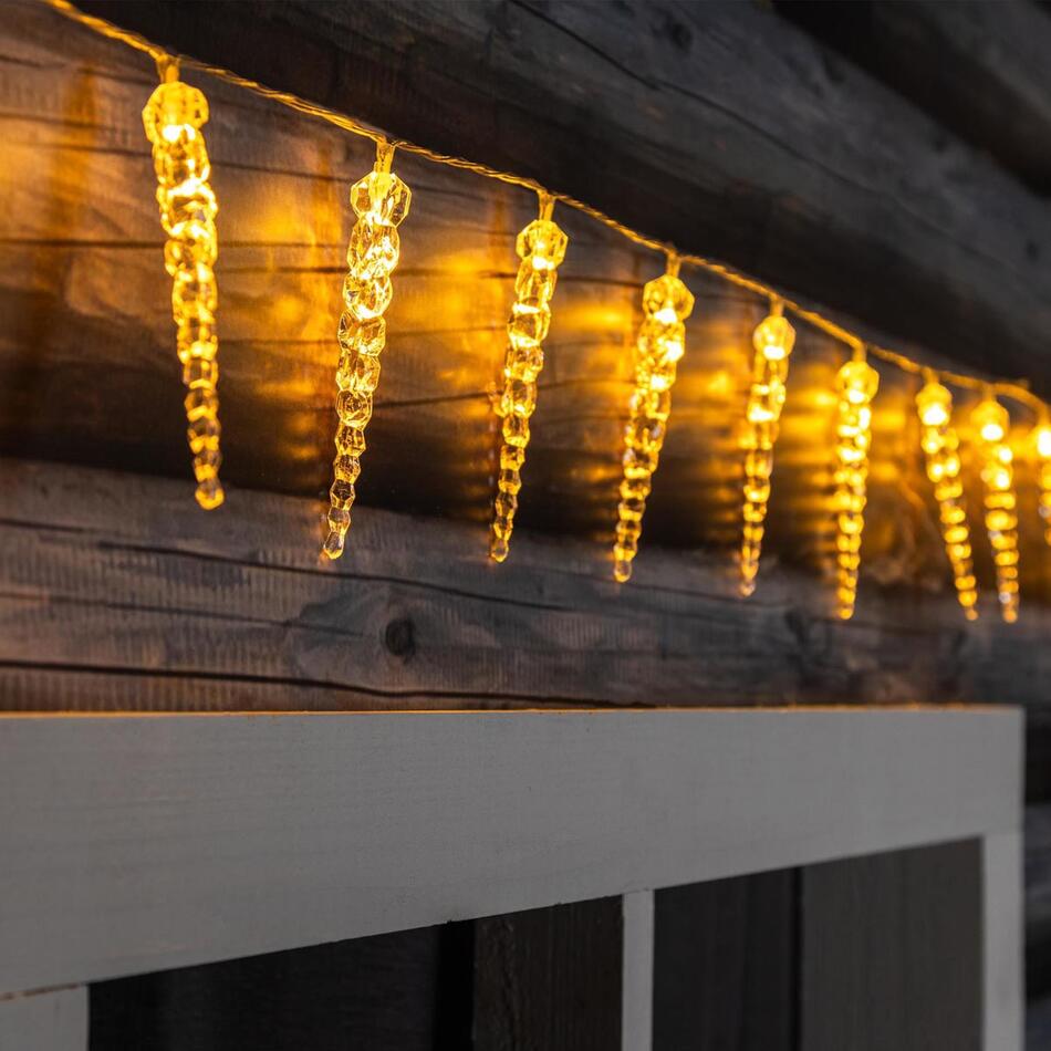 LED Světelný řetěz Rampouchy, teplá bílá
