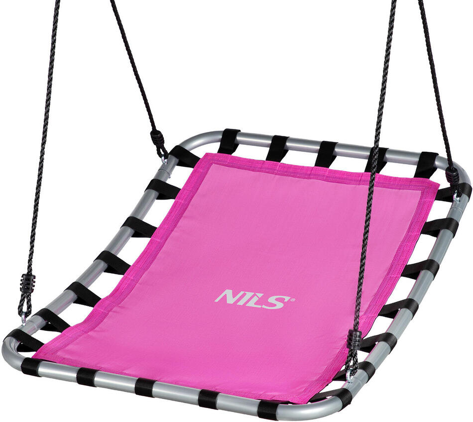 Obdelníková houpačka typu čapí hnízdo NILS Camp NC5045 růžová