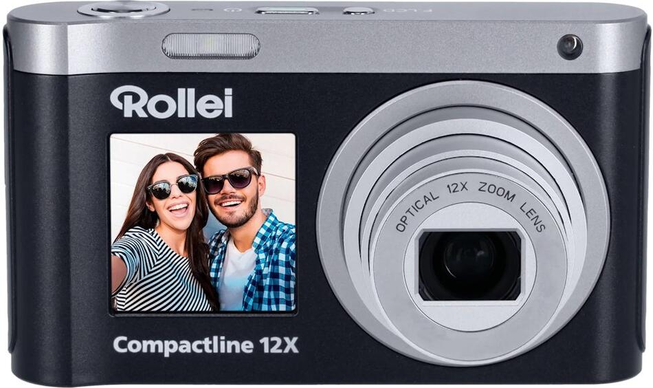 Rollei Compactline 12x/ 64 MPix/ 12x zoom/ 2,8 IPS LCD/ 4K UHD video/ Stabilizace/ Černý (12102)
