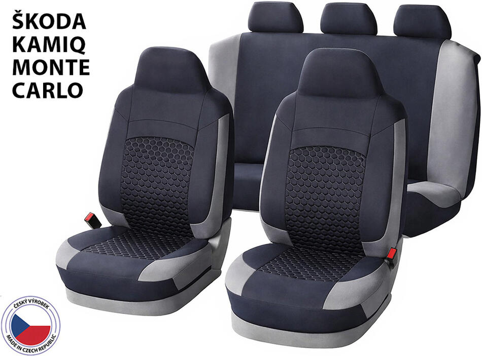 Cappa Autopotahy Perfetto HLH Škoda Kamiq Monte Carlo černá/šedá