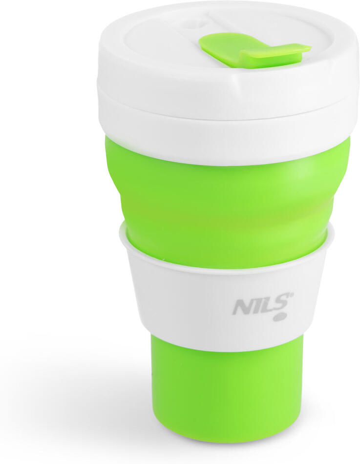 Skládací silikonový hrnek NILS Camp NC4103 600ml světle zelený