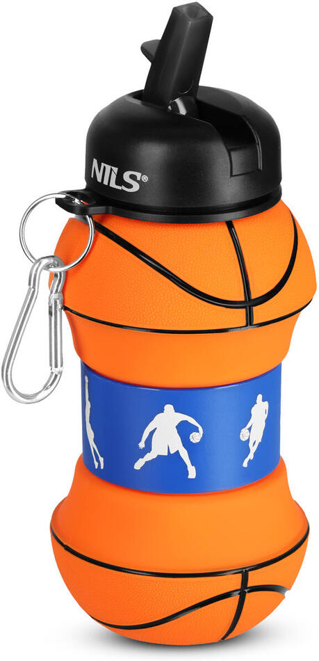 Skládací silikonová láhev NILS Camp NC4104 550ml basketbal