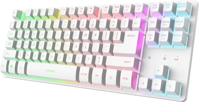Trust GXT831 Thado TKL/Bezdrátové USB/US/Bílá (26083)