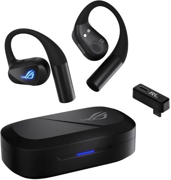 ASUS sluchátka ROG Cetra Open Wireless, BT + RF 2.4 GHz, RGB, černá (90YH0450-BTUA00)