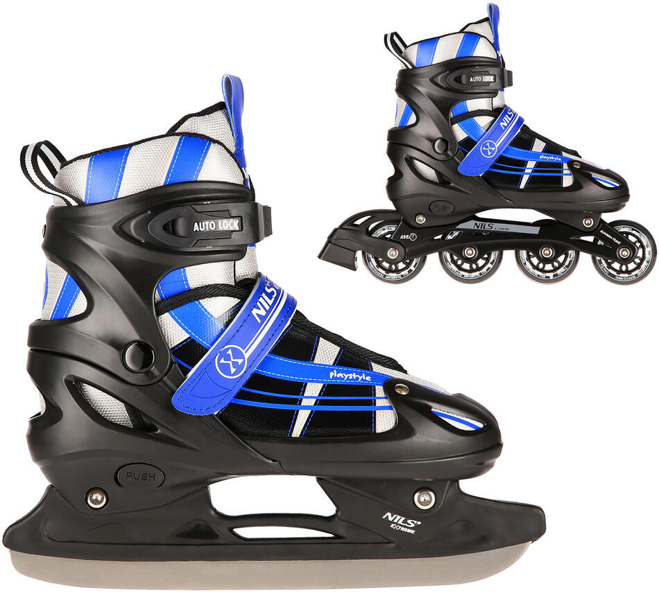 Brusle NILS Extreme NH18366A 2v1 černo-modré (Velikost: M(35-38))