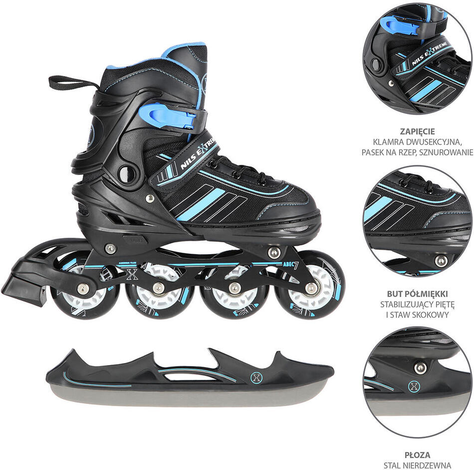 Brusle NILS Extreme NH18191 2v1 černo-modré (Velikost: M(34-38))