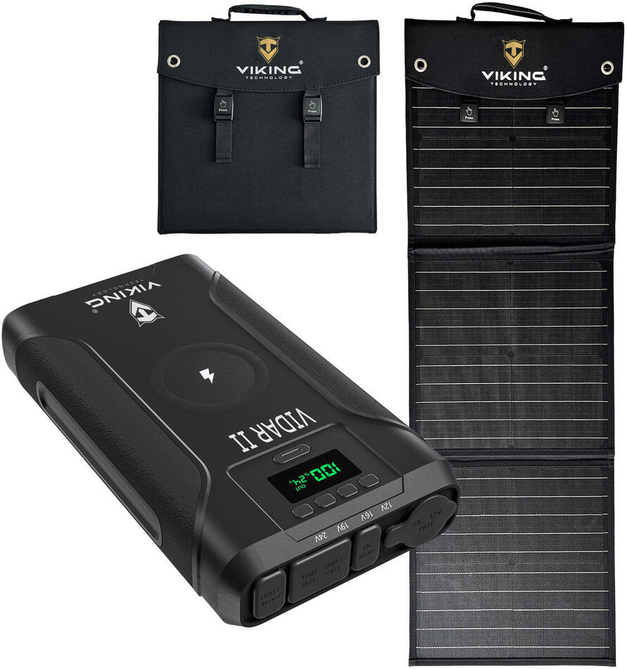 Set powerbanka Viking VIDAR II a solární panel Viking L60 PD (VIDARIIL60PD)