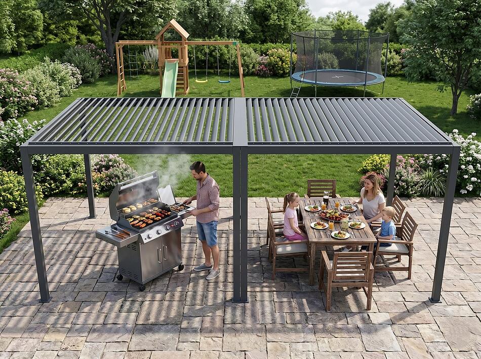 Hliníková bioklimatická pergola LANITPLAST PREMIUM 8x3 m LG4960