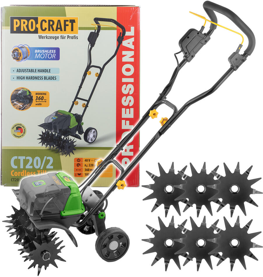 Aku kultivátor Procraft CT20/2 bb (bez baterie a nabíječky) / CT20/2bb