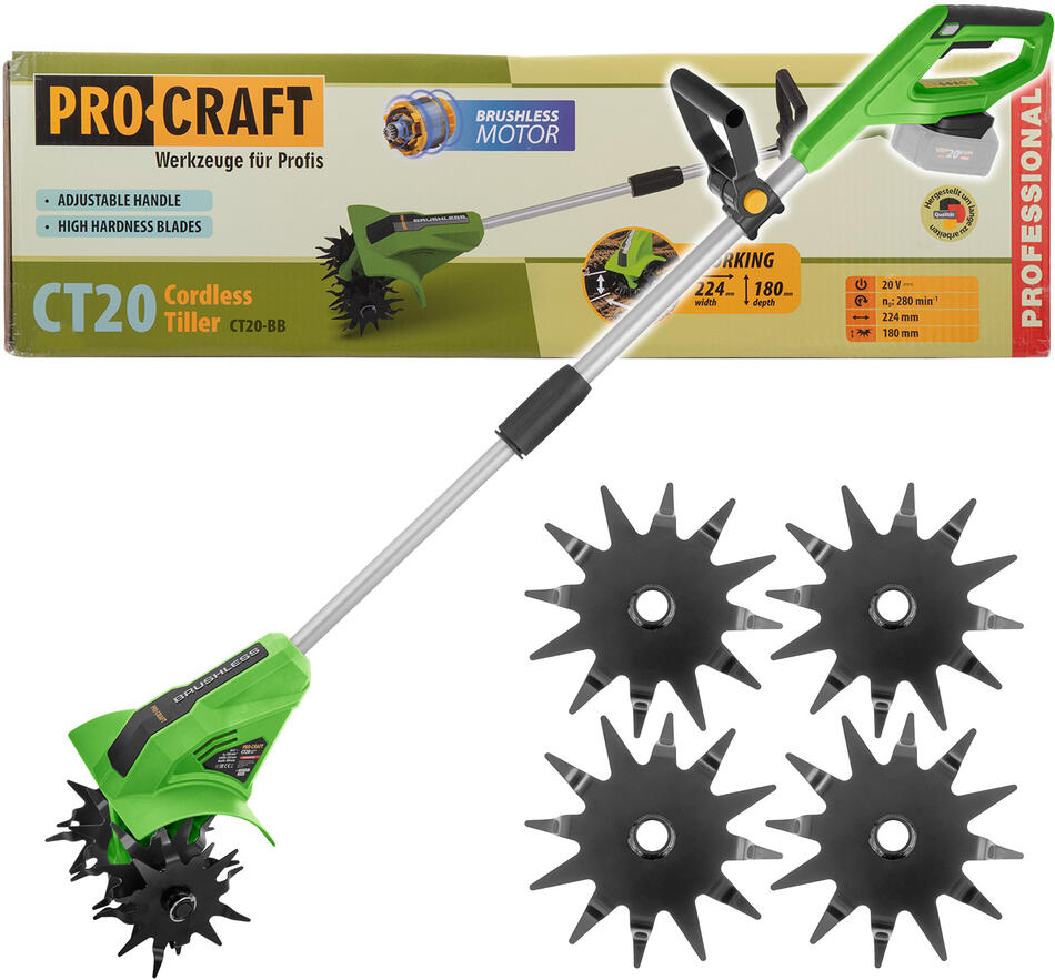 Aku kultivátor Procraft CT20bb (bez baterie a nabíječky) / CT20bb