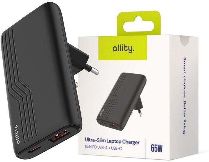 Nabíječka do sítě Allity ATC-02-65WAC 65W, 1xUSB, 1xUSB-C černá