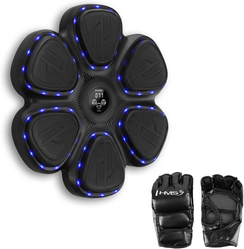 Elektronický boxerský terč HMS TB12 s LED, Bluetooth a rukavicemi (Music Boxing Machine)