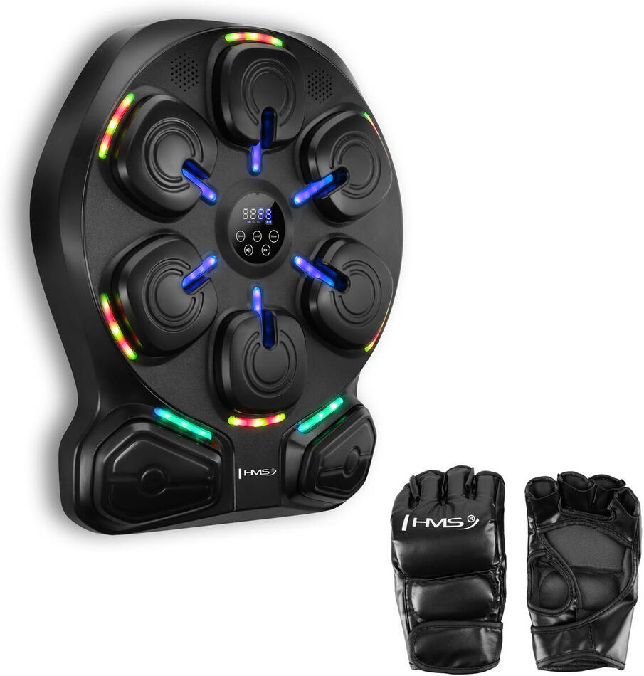 Elektronický boxerský terč HMS TB13 s LED, Bluetooth a rukavicemi (Music Boxing Machine)
