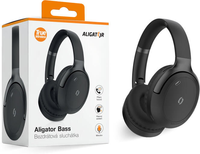 Bluetooth sluchátka ALIGATOR BASS, černo-šedá