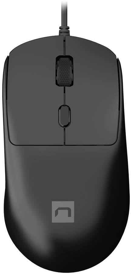 NATEC laserová myš HAWK 2/Kancelářská/Laserová/2 400 DPI/Drátové USB-A/Černá (NMY-2387)
