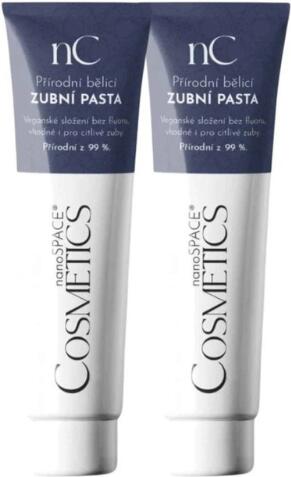 Sada 2 ks veganských přírodních zubních past nanoSPACE Cosmetics