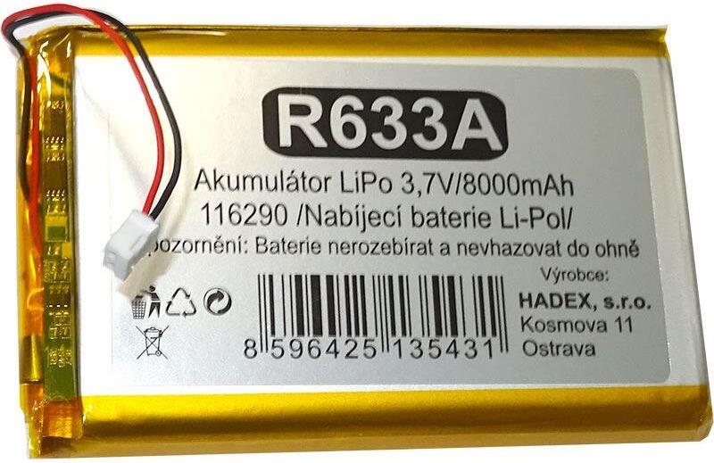 Baterie nabíjecí Li-Pol 3,7V/8000mAh 116290 Hadex