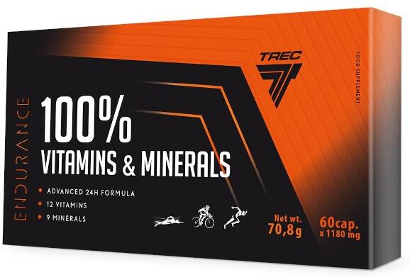 Multivitamíny Trec Endurance 100% Vitamins & Minerals - 60 kapslí