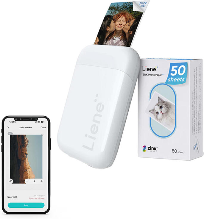 Přenosná fototiskárna Liene Pearl 2x3" (bílá)