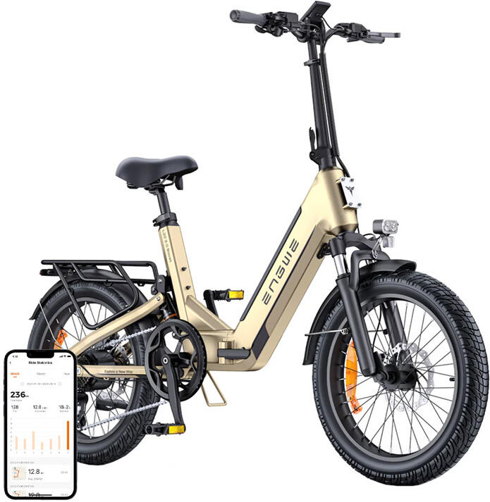 Elektrické kolo ENGWE L20 3.0 BOOST 250 W s 16" koly (zlaté)