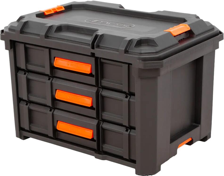 Vodotěsný plastový box na nářadí Tactix LOAD UP, 3 zásuvky - TC320423