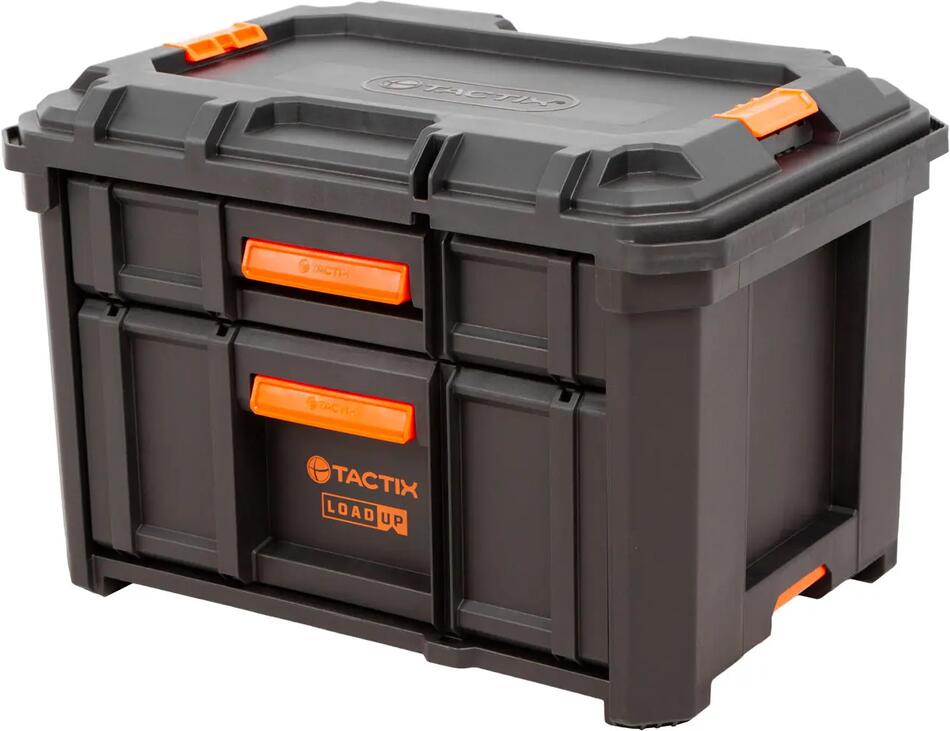 Vodotěsný plastový box na nářadí Tactix LOAD UP, 2 zásuvky - TC320422