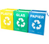 Tašky na tříděný odpad SORT EASY 3 BASIC DE, 30x30x40 cm, 3 x 36 l, 3 ks SIXTOL