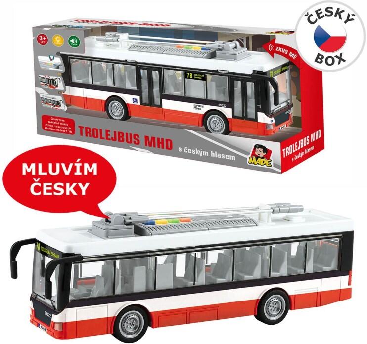 Trolejbus s českým hlasem, 7 x 10 x 28 cm