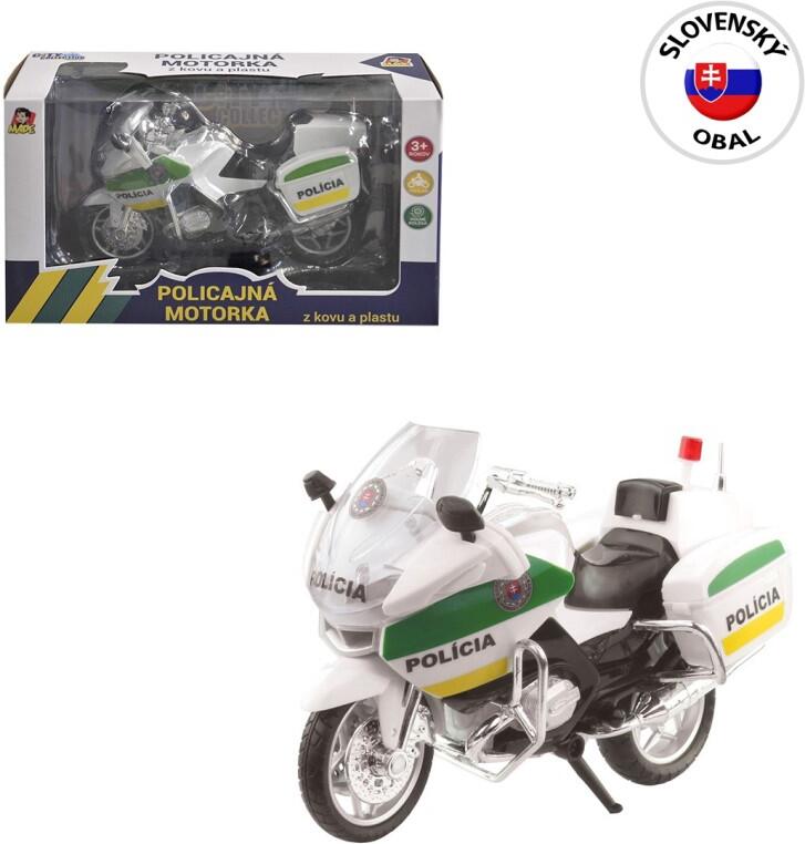 MaDe Motorka policejní kovová CZ 18cm