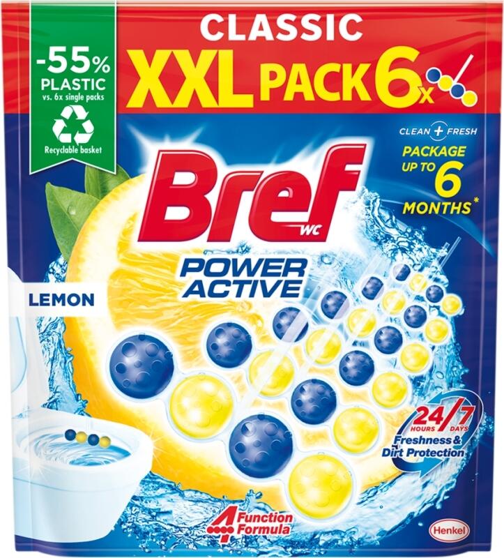Bref WC kuličky Power Aktiv Lemon, 6 x 50 g